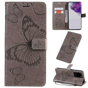 3D Embossed Butterfly Wallet Flip Card Phone Case For SAMSUNG Galaxy S23