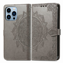 Load image into Gallery viewer, Luxury Embossed Mandala Leather Wallet Flip Case for iPhone
