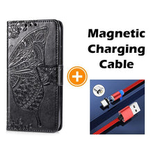 Load image into Gallery viewer, Luxury Embossed Butterfly Leather Wallet Flip Case For Samsung Galaxy S10 5G