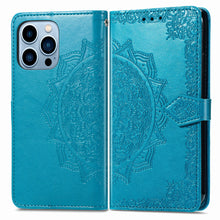 Load image into Gallery viewer, Luxury Embossed Mandala Leather Wallet Flip Case for iPhone