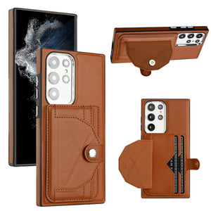 Rear Cover Type Leather Card Holster Phone Case For SAMSUNG Galaxy S23Ultra