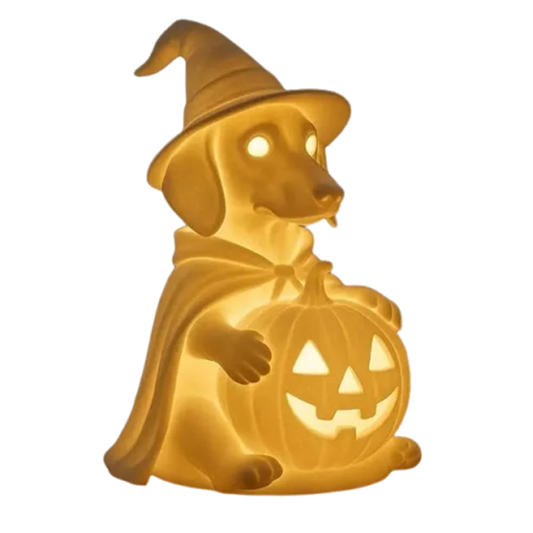 Sherum Halloween Dachshund Pumpkin Lamp