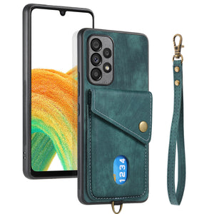 Retro Magnitic Card Lanyard Wallet Leather Case For SAMSUNG Galaxy A53 5G