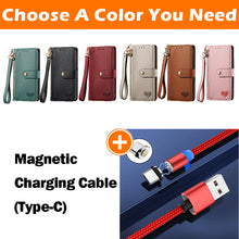 Load image into Gallery viewer, Litchi Pattern Heart RFID Lanyard Flip Phone Case for Samsung Galaxy A23