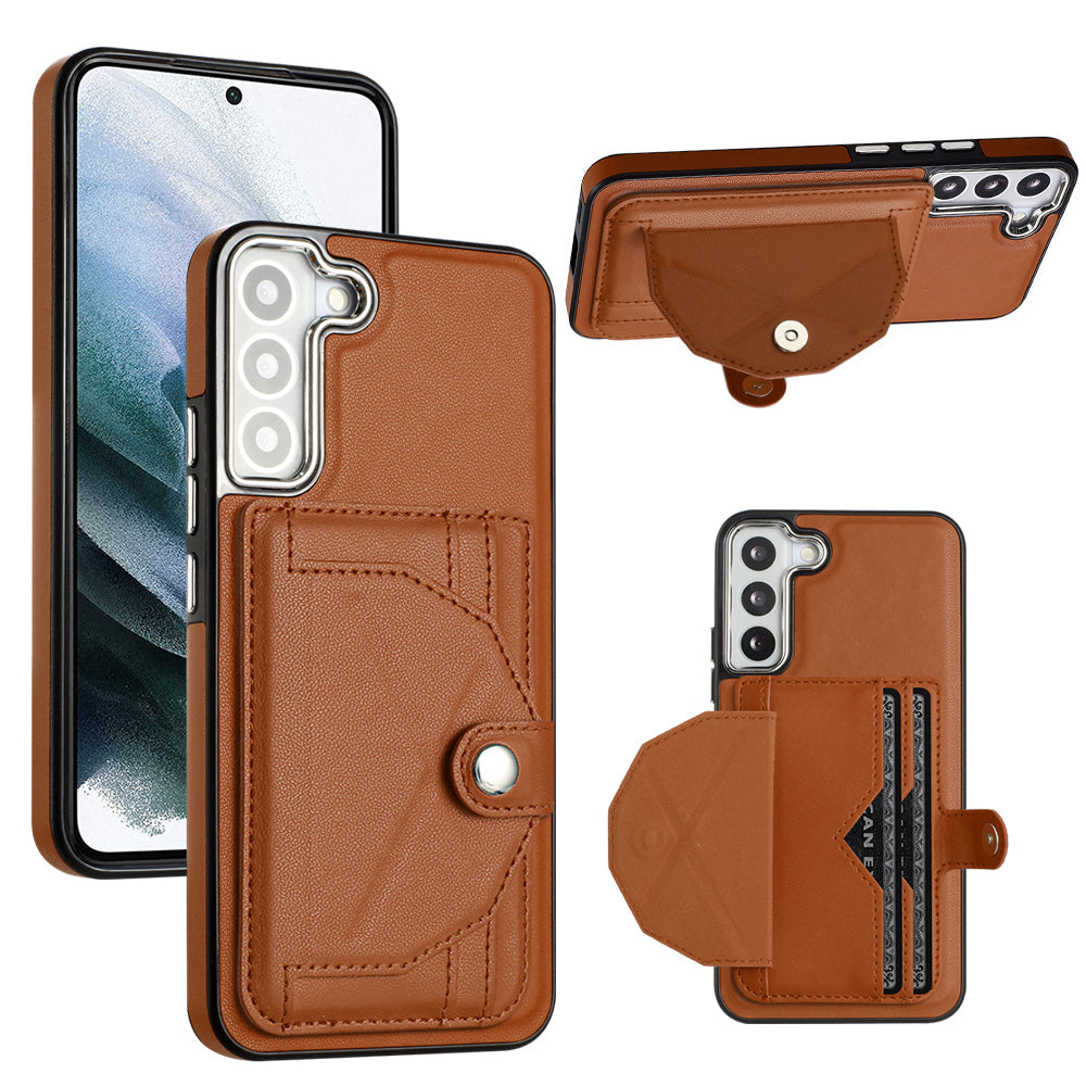 Rear Cover Type Leather Card Holster Phone Case For SAMSUNG Galaxy S21FE 5G