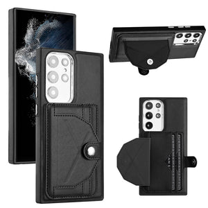 Rear Cover Type Leather Card Holster Phone Case For SAMSUNG Galaxy S23Ultra