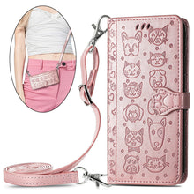 Load image into Gallery viewer, Cat Dog Cute Lanyard Wallet Leather Case For SAMSUNG Galaxy S23 5G