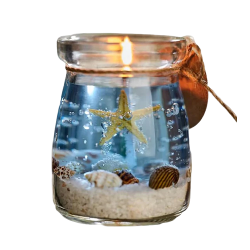 Sherum Ocean Theme Blue Purple Pink Gel Candle