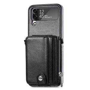 2-in-1 Lanyard Card Detachable Zipper Folding Phone Case For SAMSUNG Galaxy Z Flip4 5G