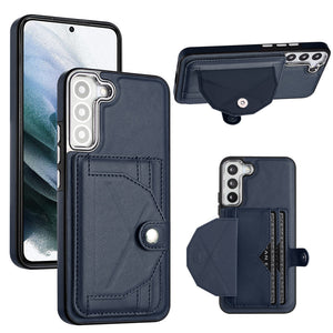 Rear Cover Type Leather Card Holster Phone Case For SAMSUNG Galaxy S22 /S22 PLUS