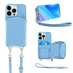 RFID Cross-by Strap Multifunction Phone Case For iPhone