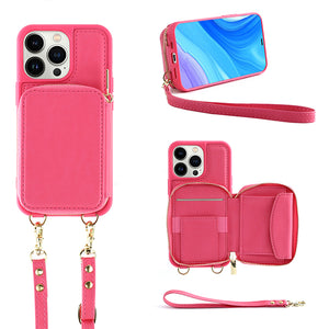 RFID Cross-by Strap Multifunction Phone Case For iPhone