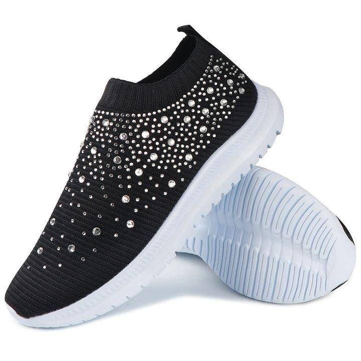 Libiyi Women's Crystal Breathable Slip-On Walking Shoes - Libiyi