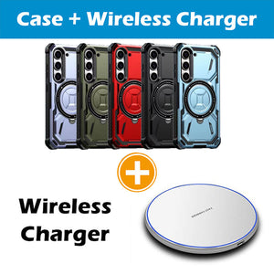 Metal Armor Bracket Wireless Charging Phone Case For SAMSUNG Galaxy S23 5G