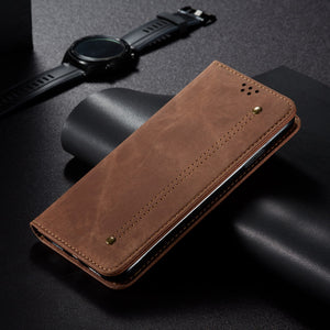 Canvas Denim Pattern Simple Card Phone Case For SAMSUNG Galaxy S10