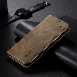 Canvas Denim Pattern Simple Card Phone Case For SAMSUNG Galaxy S21Plus