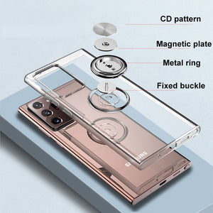 Transparent Soft Silicone Magnetic Ring Holder Phone Case For Samsung Galaxy Note20/Note20 Ultra