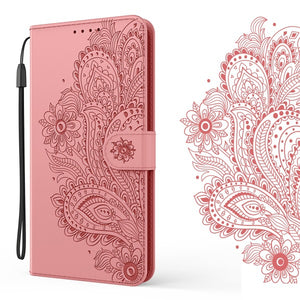 Peacock Embossed Imitation Leather Wallet Phone Case For Samsung A51