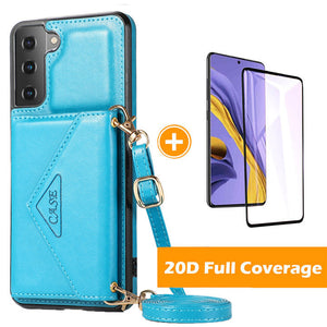 Triangle Crossbody Multifunctional Wallet Card Leather Case For Samsung S23plus 5G