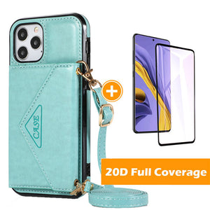 Triangle Crossbody Multifunctional Wallet Card Leather Case For iPhone 12 Series