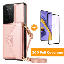 Load image into Gallery viewer, Triangle Crossbody Multifunctional Wallet Card Leather Case For Samsung S21 Series