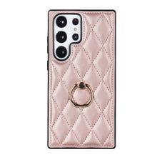 Load image into Gallery viewer, Lozenge Texture Ring Leather Case For Samsung Galaxy