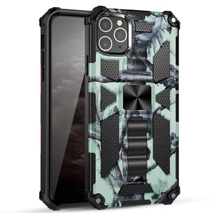 Camouflage Luxury Armor Shockproof Case With Kickstand For iPhone 12Pro