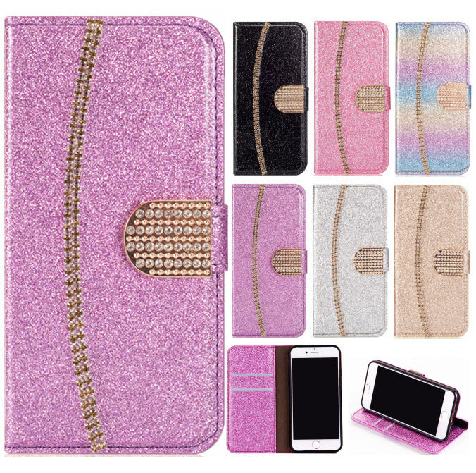 2021 New Bling Glitter Diamond Wallet Flip Case For iPhone