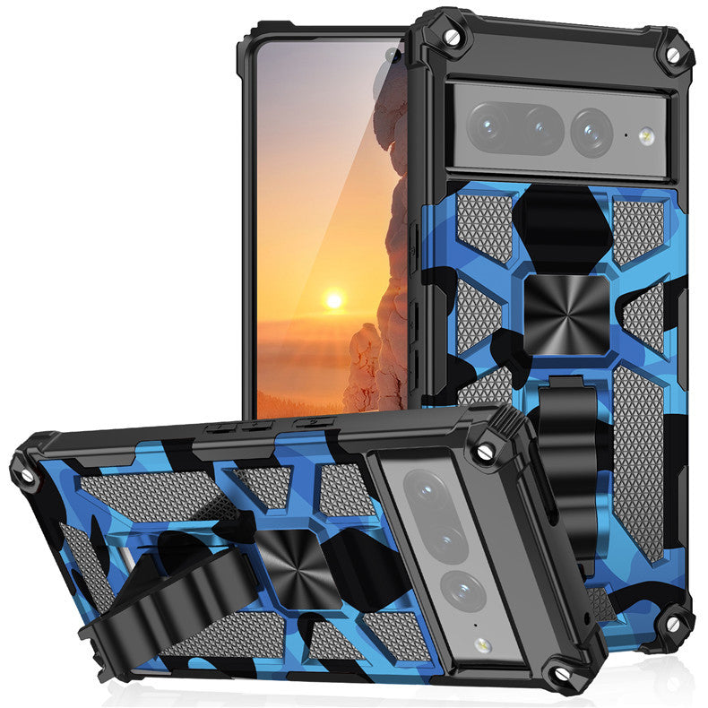 Camouflage New Luxury Armor Shockproof Case With Kickstand For Google Pixel 7Pro