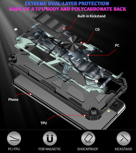 Camouflage Luxury Armor Shockproof Case With Kickstand For Samsung Galaxy S21&S21+ (5G)
