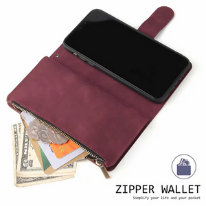 Soft Leather Zipper Wallet Flip Multi Card Slots Case For Samsung S21 FE 5G