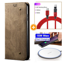 Load image into Gallery viewer, Canvas Denim Pattern Simple Card Phone Case For SAMSUNG Galaxy S10