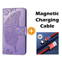 Load image into Gallery viewer, Luxury Embossed Butterfly Leather Wallet Flip Case For Samsung Galaxy S20 FE