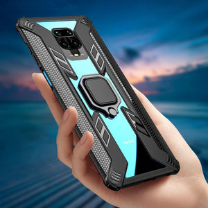 Bague magnétique de style guerrier Couverture téléphonique de kickstand pour REDMI NOTE 9 PRO Max