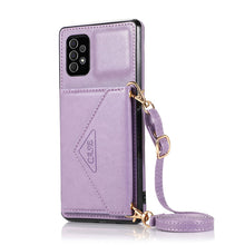 Charger l&#39;image dans la galerie, Triangle Crossbody Carte multifonctionnelle de la carte de cuir pour Samsung Galaxy A42 5G