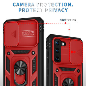 3 In 1 Camera Protection Hard Case With Ring For Samsung