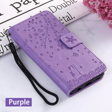 Load image into Gallery viewer, 2021 Luxury Skin Sakura Cat Wallet Leather Phone Case FOR SAMSUNG Galaxy S10 Series
