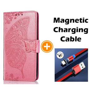 Luxury Embossed Butterfly Leather Wallet Flip Case For iPhone 14 Pro Max