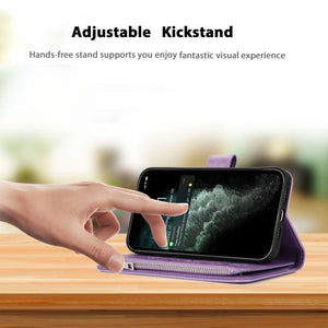 Portefeuille en cuir à fermeture à glissière de luxe Flip Multi Card Slots Cas pour Samsung Galaxy A42 5G