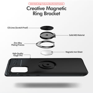 Porte-voiture Support Support Magnétique Étui Finger Ring TPU Étui pour la série Samsung S20