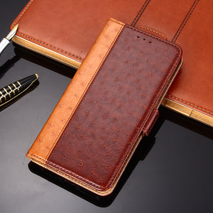 Ostrich Pattern Leather Wallet Flip Magnet Cover Case For LG K51/K51S