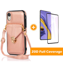 Load image into Gallery viewer, Snap Crossbody Card Wallet Leather Case For iPhone XR