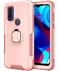 Robot Rotating Ring Bracket Phone Case For MOTO G PURE