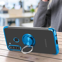Load image into Gallery viewer, Transparent Colorful Magnetic Ring Holder Phone Case For Samsung Galaxy A21
