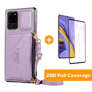 [2021 nouveau] Samsung S20 ultra triangle Cross Multi - function Wallet Card Cover
