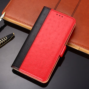 Portefeuille en cuir d'autruche avec aimant Flip Cover Samsung Galaxy A42 5g