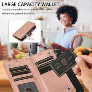 Luxury Zipper Leather Wallet Flip Multi Card Slots Case For Samsung Galaxy A20/A20E