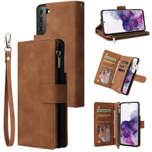 Load image into Gallery viewer, Soft Leather Zipper Wallet Flip Multi Card Slots Case For Samsung
