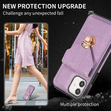 Load image into Gallery viewer, Snap Crossbody Card Wallet Leather Case For iPhone 12mini