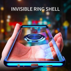 2020 Transparent Colorful Magnetic Ring Holder Phone Case For Oneplus 6T